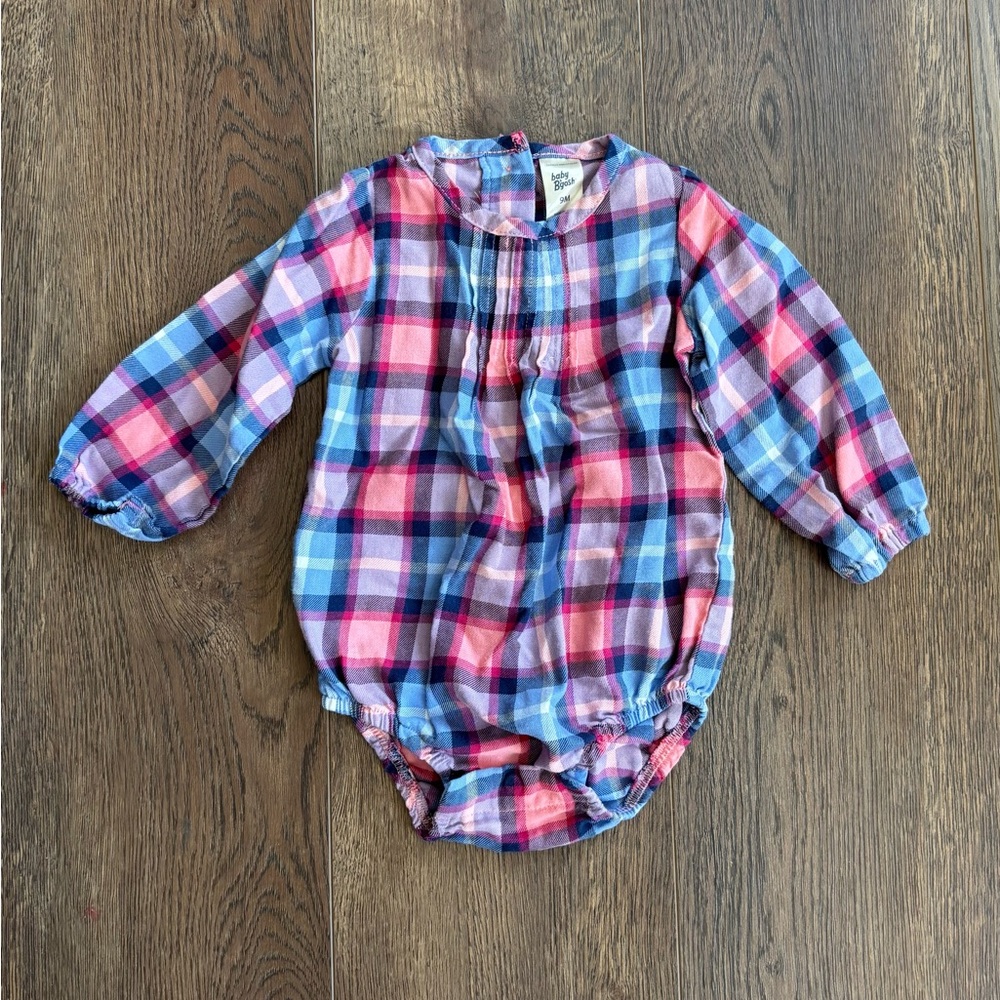 Baby Plaid Long Sleeve Onesie